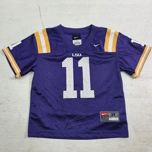 Nike Team NCAA LSU Tigers Mesh Football Jersey #11 Purple Toddlers Kids Sz 3T - Picture 1 of 8