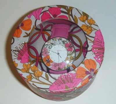 Vera Bradley чайный сад цветы женщины наручные часы совершенно новый никогда не использовался снят с производства - Изображение 1 из 4