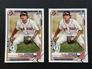 Lot x2 - 2021 Bowman 1st Edition Blaze Jordan 1st Bowman BFE-71 Red Sox - Picture 1 of 2