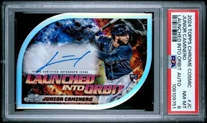 JUNIOR CAMINERO 2024 Topps COSMIC CHROME Launched into Orbit On Card AUTO PSA 8 - Picture 1 of 6