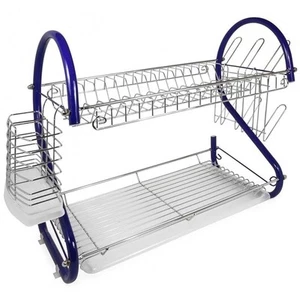 Better Chef DR-165R, 16-Inch, 2-Tier, Chrome Plated Dishrack Blue - Picture 1 of 4