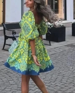 Zimmermann Dress Size 1 AU 8-10 /US 4-6 Nina Cut Out Mini 100% Linen Vacay Fun - Picture 1 of 24