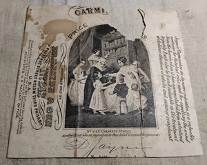 ANTIQUE DR. D JAYNE'S CARMINATIVE MEDICINE BOX PORTION ACT OF CONGRESS 1857 MARK - Picture 1 of 8