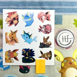 Pokemon Waterproof Vinyl Sticker Sheet Eevee Evolutions Pokémon 2" Sticker - Bild 1 von 1