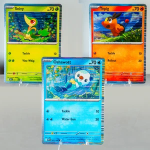 POKEMON CARD - SNIVY 001/086 + TEPIG 011/086 + OSHAWOTT 021/086 - HOLO PROMOS - Picture 1 of 7