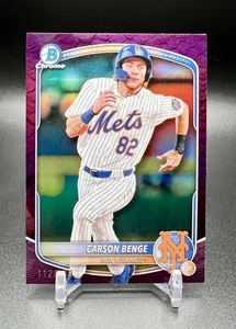 2025 Bowman CARSON BENGE /199 Purple Fuschia Reptilian Chrome Refractor BCP-108 - Picture 1 of 3