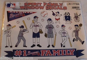MLB Atlanta Braves Family Spirit Window Decals set of 17 By Rico Industries - Picture 1 of 1