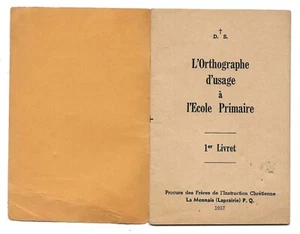 c. 1940er Jahre Französische Grammatik Booklet-Primary School-L'Orthographe d'usage a l'école - Bild 1 von 4