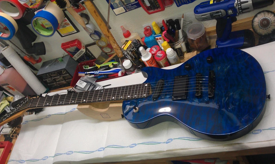 Keith Roscoe Les Paul, Quilted Maple Top, Trans Blue, Vintage Guitar - Изображение 1 из 1