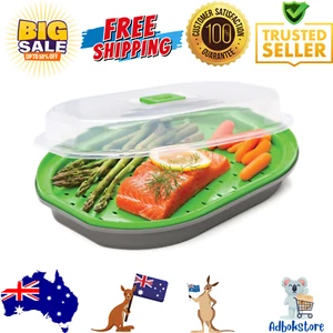 Progressive Microwavable Fish and Veggie Steamer High Heat Plastic Quickly Prep - Picture 1 of 8