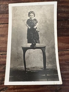Vintage 1920’s Circus Sideshow Real Photo Postcard Midget Miss Tina Adams - Picture 1 of 3