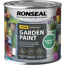Ronseal Paint For Exterior Wood Metal Stone Brick 250ml Rainforest Green