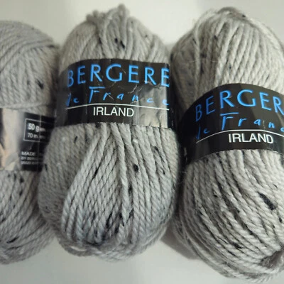 Bergere de France Irland shade 50795 Pluvier 50g balls wool rich aran grey tweed - Image 1 of 2