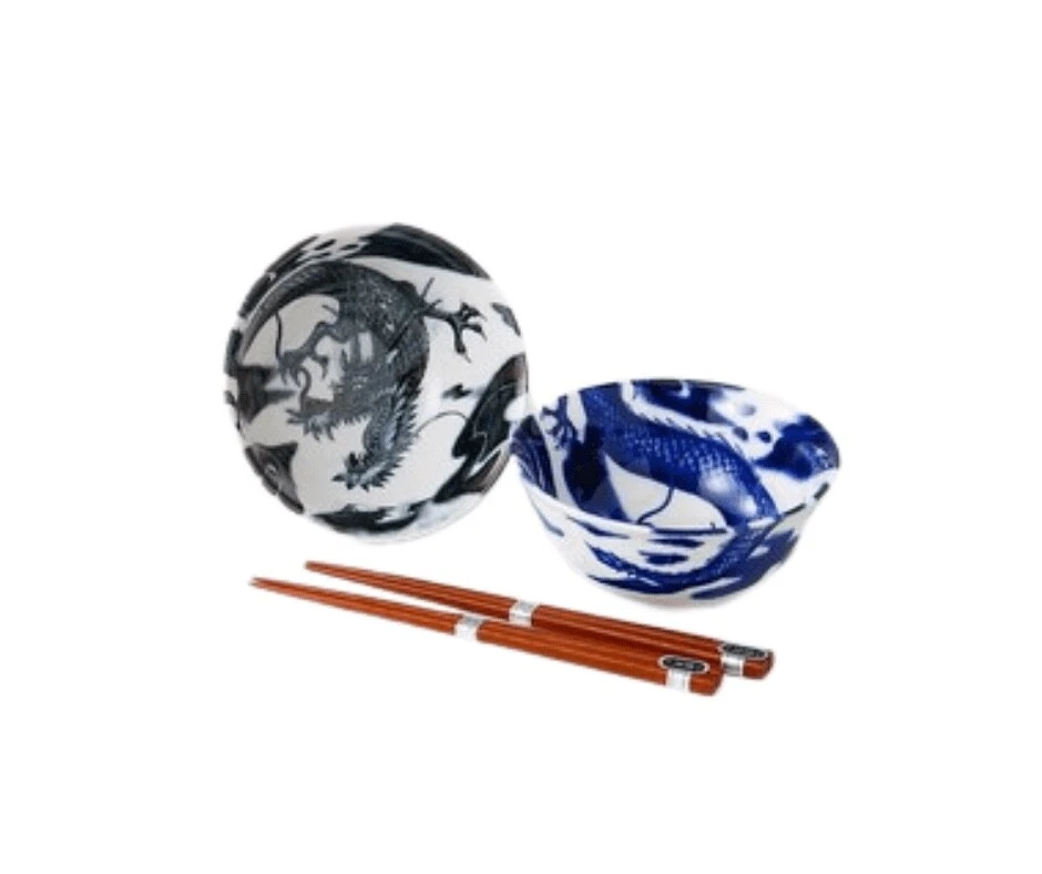 Set Ramen per due persone con ciotole e bacchette - cucina giapponese - Immagine 1 di 1