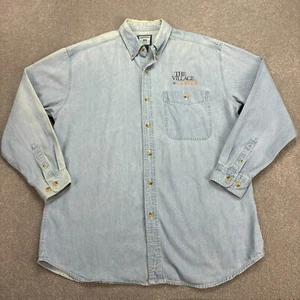 Lee Denim Shirt Adult Large Blue Western Cowboy USA Rodeo Retro 90s Mens - Picture 1 of 9