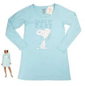 Munki Munki Peanuts Snoopy Take it Easy Short Sleeve Women's Sleepshirt Top NWT - Picture 1 of 1