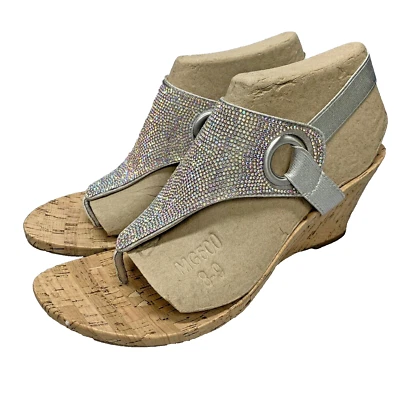 White Mountain Women’s 10 AllDone Casual Slingback Thong Sandal Silver Metallic - Image 1 of 4