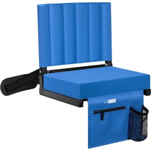 Portable Stadium Seat for Bleachers Chairs with Back Support, Shoulder Strap - Picture 1 of 8