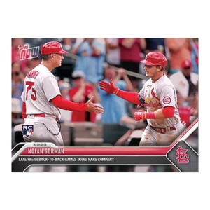 Nolan Gorman - 2023 MLB TOPPS NOW Card 109 - Back to Back games HR Rare company - Picture 1 of 2