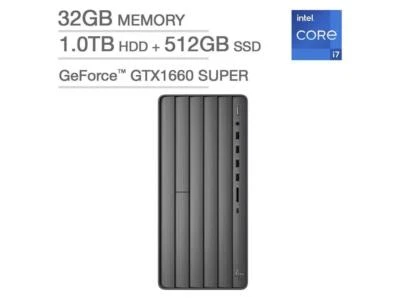 HP ENVY Desktop TE01-2387c i7-11700F 32GB RAM 1TB + 512GB SSD GTX1660 SUPER - Image 1 of 4