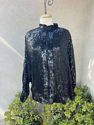 Chaqueta Top Vintage WB Lentejuelas Negras Talla M India Foto 1 de 4