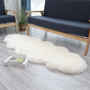 STP Goods Faux Fur Artificial Sheepskin Area Rug 51x24" - Picture 1 of 8