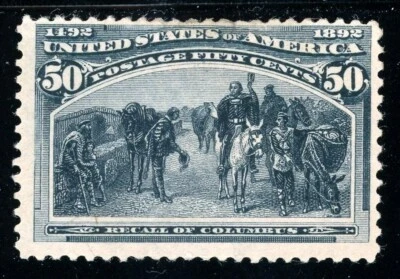 USAstamps Unused FVF US 1893 Expo Recall of Columbus Scott 240 OG MHR - Image 1 of 2