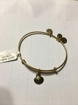 Auténtico Brazalete Alex and Ani Sea Shell (ii) Oro Rafaeliano Dije   Foto 1 de 2