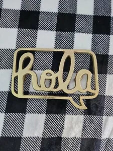 Cast Iron HOLA Gold finish wallhanging - Picture 1 of 2