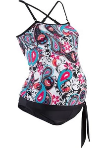 Umstands-Tankini in Oversize-Look Gr. 36 Schwarz Weiß Rot Badeanzug Neu - Bild 1 von 1
