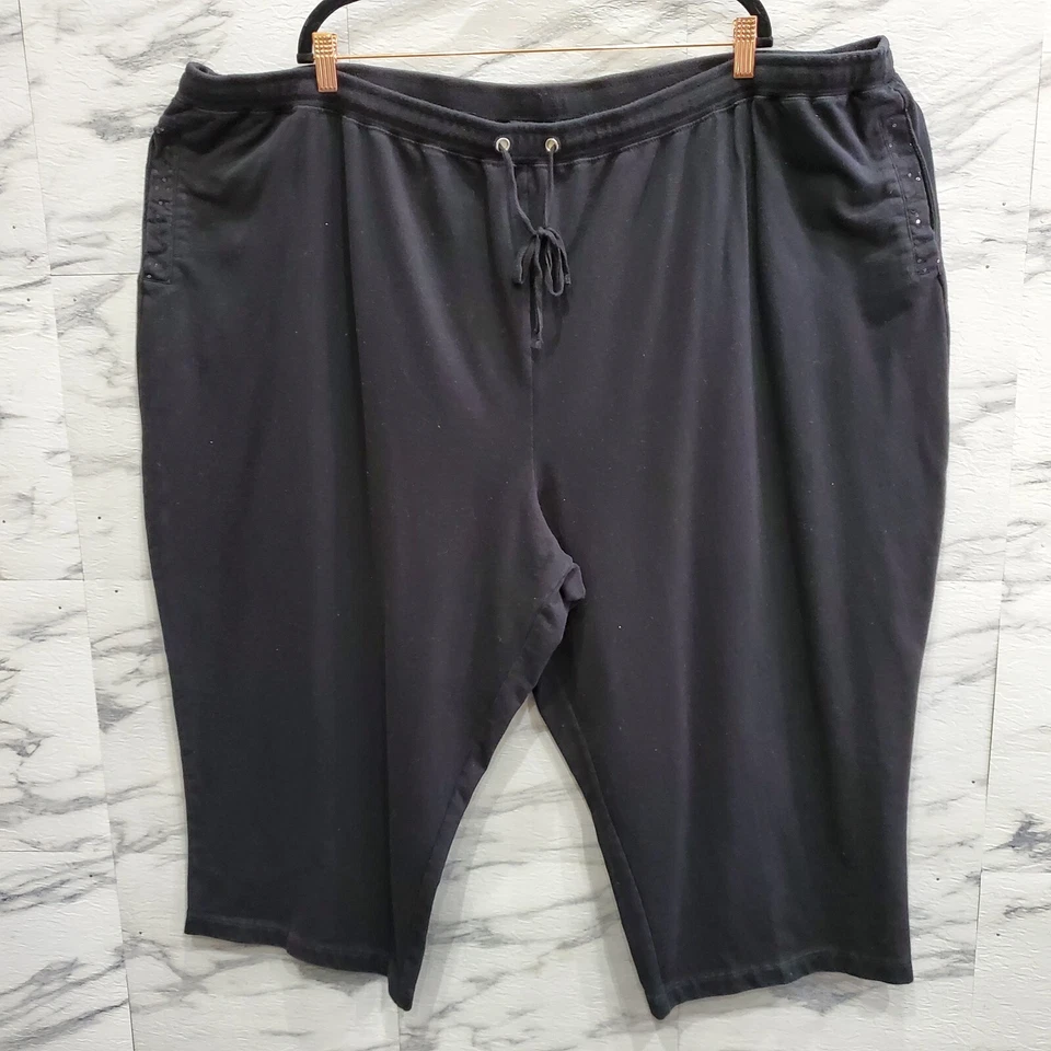 Pantalones Liz and Me para mujer talla grande 5X negros con cordón bolsillos de lentejuelas Foto 1 de 4