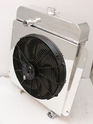 WR Champion 3 Row Radiator, 16" Fan, Shroud for 1954 - 1956 Ford Skyliner L6 Eng - Imagem 1 de 4