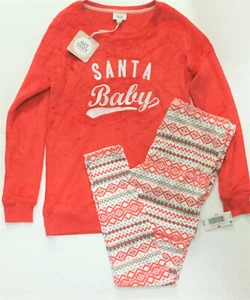 Conjunto de pijama túnica y leggings de piel sintética Jenni nuevo con etiquetas, parte superior XS, parte inferior S - Imagen 1 de 5