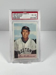 1989 Bowman Inserts 1954 Reprint Ted Williams - Boston Red Sox PSA 6 EX - MINT - Picture 1 of 2