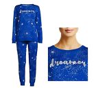 New Women?S Stars Print Pajama Set, Pjs Joggers Blue Loungewear Size Large Nwt