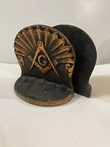 Freimaurer Buchstützen Kompass & Quadrat ~ aus Altfolie - Kairo Shriners Vintage ~ FR36 - Bild 1 von 8