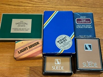 Lote de jabones vintage Avon para hombre gamuza negra almizcle claro ++ Foto 1 de 4
