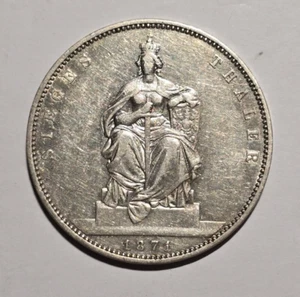 1871 Prussia Sieges Thaler Cleaned - Picture 1 of 2