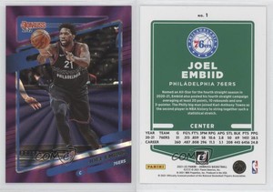 2021-22 Panini Donruss Holo Purple Laser /99 Joel Embiid #1
