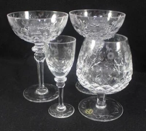 Rogaska Gallia Set of 1 Brandy Glass 1 Cordial Glass and 2 Champagne Glasses - Picture 1 of 8