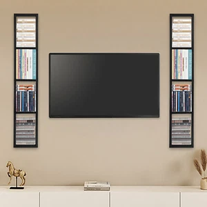 2x Large Floating Shelf Wall Mount CD DVD Rack Media Storage Organizer Shelves - Picture 1 of 12