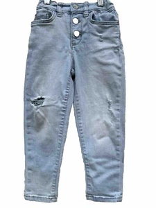 The Children Place Kids Blue Jeans Size 4 T Blue Pockets Logo Rip Distressed - Picture 1 of 11