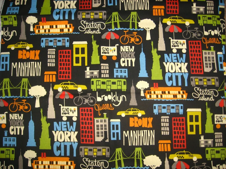 HS East Coast Home Seasons New York Building Transportation Sites Upholstery BTY - Image 1 of 1