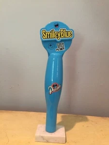  New Stevens Point  Rare SMILEY BLUE CZECH STYLE PILSNER  BEER TAP HANDLE - Picture 1 of 12