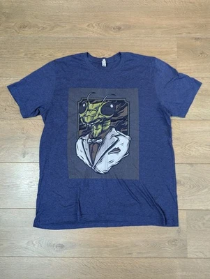 Bug Mafia Night Watch Shirt XL Bella And Canvas Blue Animal Print - Image 1 of 4