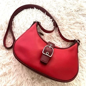Coach Vintage Schultertasche Handtasche Soho 9559 rot Leder Y2K Schnalle Hobo Handtasche - Bild 1 von 16