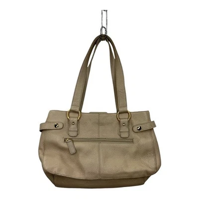 Bolso de mano Kate Landry de cuero beige dorado herrajes Bolso de hombro Cartera Foto 1 de 4