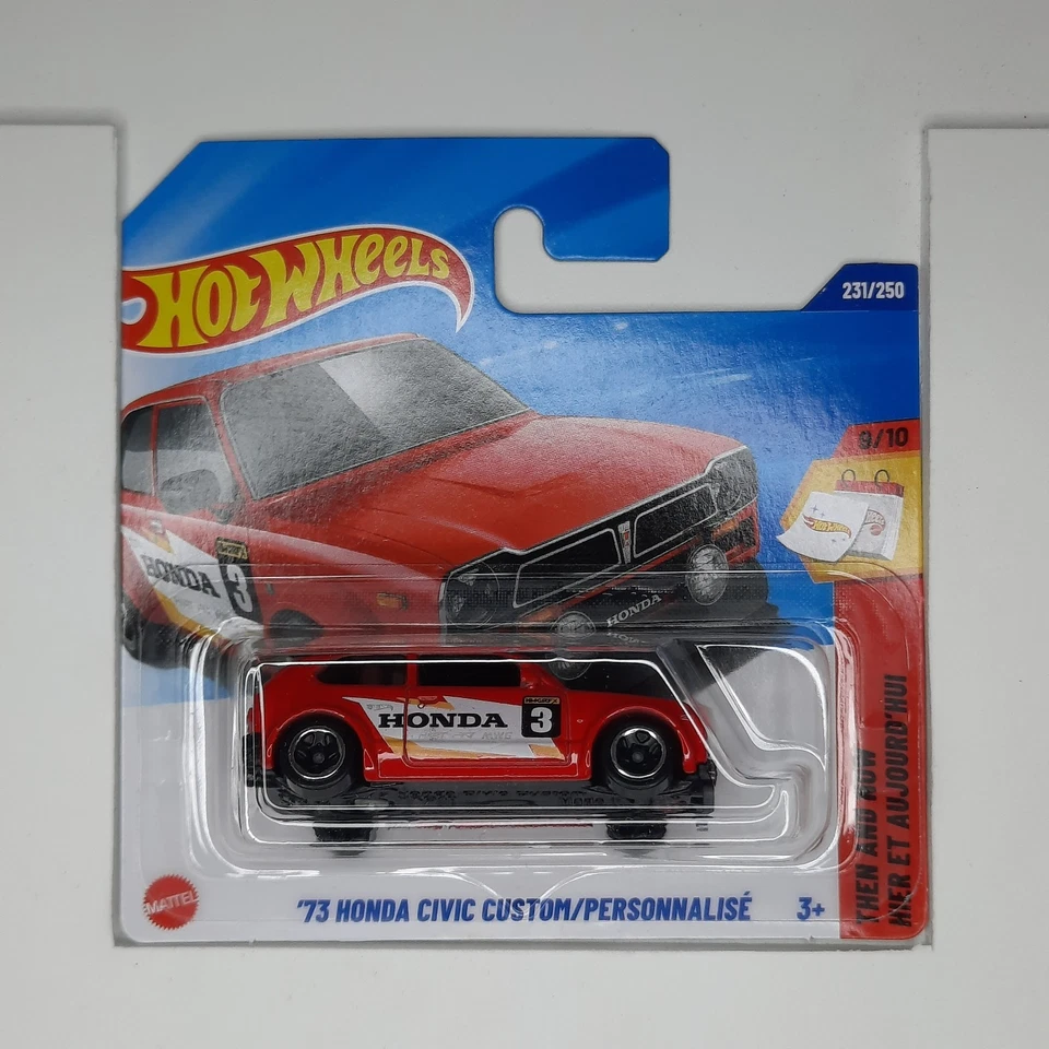 Hot Wheels Mattel 2025 '73 Honda Civic Custom 231/250 HW Then And Now 9/10 - Immagine 1 di 1