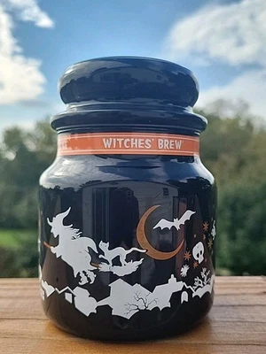 MUY RARO Vela Witches Brew Yankee Blanco/Negro/Naranja Arte en tarro descontinuado Foto 1 de 4