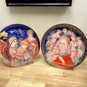 2er Set Edwin M. Knowles 1985 Deko Weihnachtsteller  - Bild 1 von 8